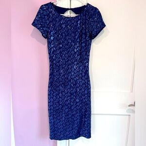 Navy Sequin midi Dress (Laundry)